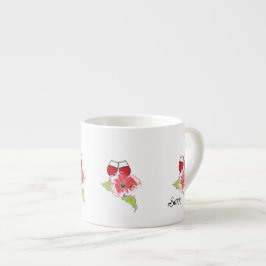 Taza de espresso : Copas de vino con flores silves
