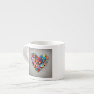Taza De Espresso Corazón colorido de los botones