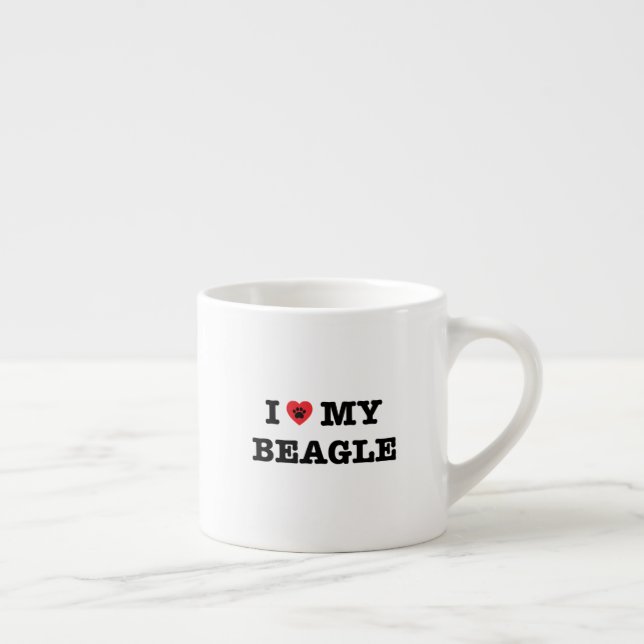 Taza De Espresso Corazón mi beagle Espresso Mug (Derecha)
