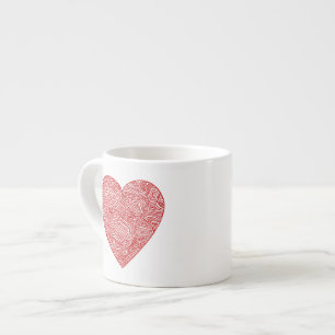 Taza De Espresso Corazón rojo esgrimido