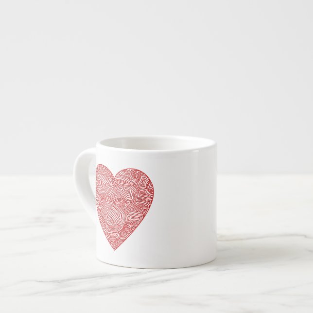 Taza De Espresso Corazón rojo esgrimido (Izquierda)
