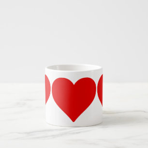 Taza De Espresso Corazón Rojo Forma Amor Clásico Minimalismo