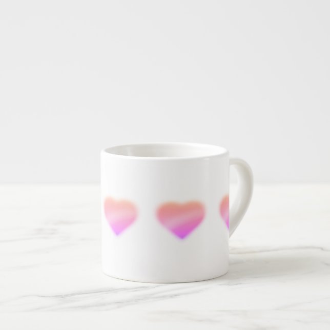 Taza De Espresso corazón rosa (Derecha)