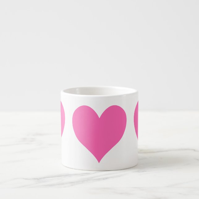 Taza De Espresso Corazón rosa caliente (Frente)