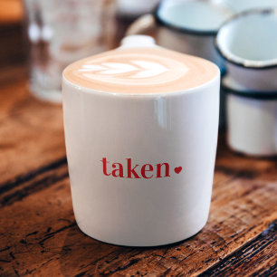 Taza De Espresso Corazón Tomado Minimalista Amor
