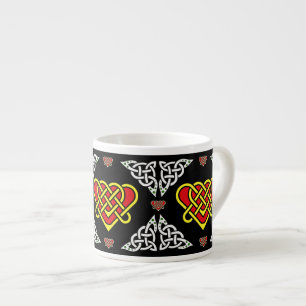 Taza De Espresso corazón trenzado de Escocia celta/blanco/oro, 2, n