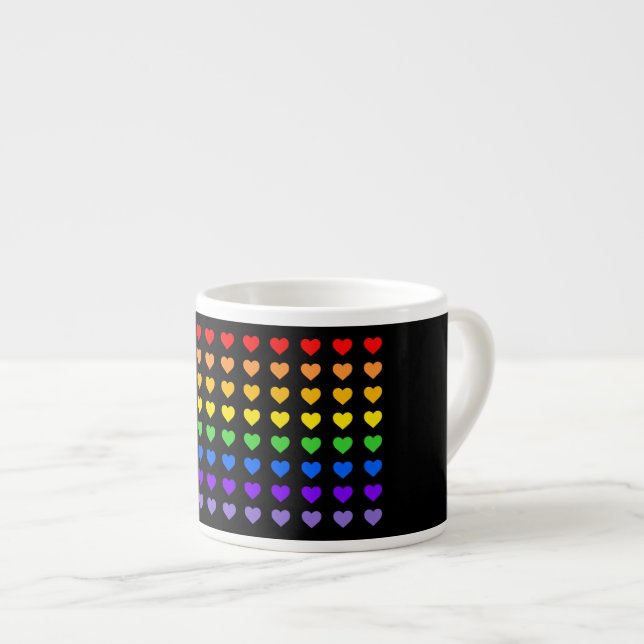 Taza De Espresso Corazones arcoiris (Derecha)