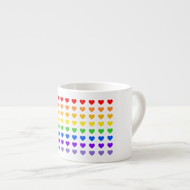 Taza De Espresso Corazones arcoiris (Derecha)