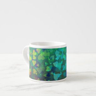 Taza De Espresso Corazones en caída rojos y verdes