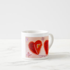 Taza De Espresso ...Corazones huecos...arte de Jutta Gabriel...