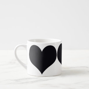 Taza De Espresso Corazones negros