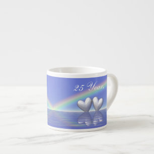 Taza De Espresso Corazones plateados de 25 años
