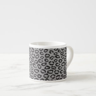 Taza De Espresso Cordón neto negro con el modelo del leopardo en