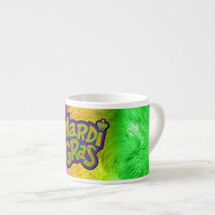 Taza De Espresso Corona tema Mardi Gras festivo de SlipperyJoe rein