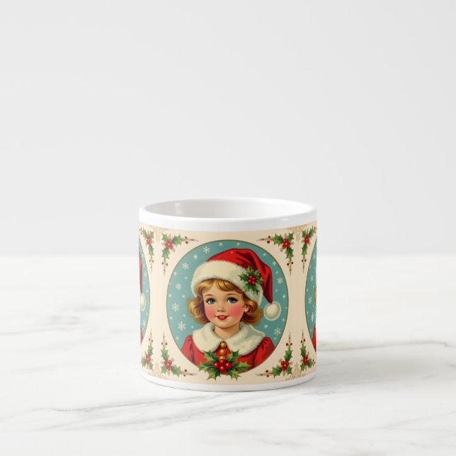 Taza De Espresso Cozy Christmas Victorian Cute Girl (Frente)