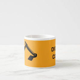 Taza De Espresso Crane Backhoe, Yellow Black, Worker 