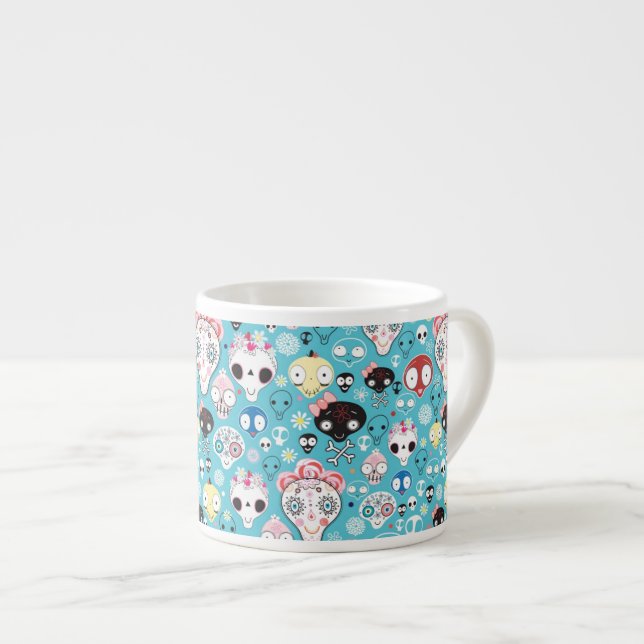 Taza De Espresso Cráneo de risa de la textura (Derecha)