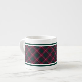 Taza De Espresso Crawford Clan Dark Red Scottish Tartan