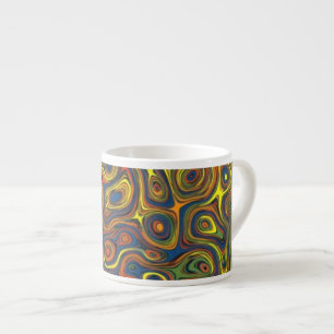 Taza De Espresso Crazy Swirls Espresso Mug, Resumen Diseño