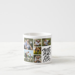 Taza De Espresso Crea tu propio collage de 6 fotos Mejor papá del m