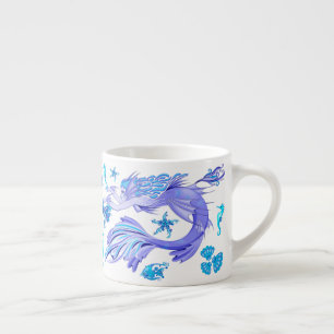Taza De Espresso Creatividad de hadas púrpura de Sirena