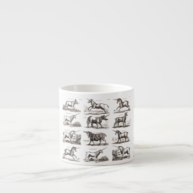 Taza De Espresso Criatura Mítica Clásica Unicorniana (Frente)