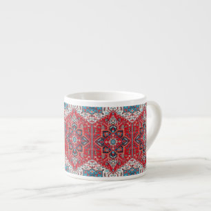Taza De Espresso Crimson Heirloom: Arte de alfombras de patrimonio 