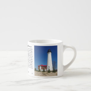 Taza De Espresso Crisp Point Lighthouse historia mug
