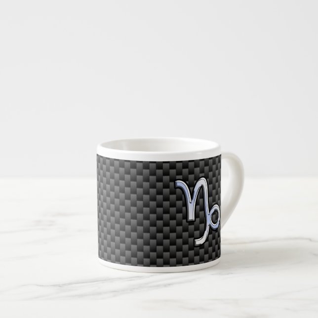 Taza De Espresso Cromado como Rótulo Capricorn Fibra de Carbono Neg (Derecha)