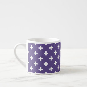 Taza De Espresso Cruces de polka blanca sobre ultravioleta