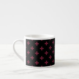 Taza De Espresso Cruces de polka de moras sobre negro
