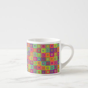 Taza De Espresso Cuadrados geométricos coloridos