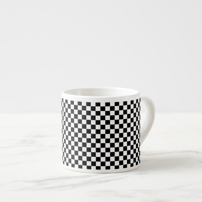 Taza De Espresso Cuadrados negro y blanco (Derecha)