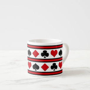 Taza De Espresso Cuatro trajes de cartas