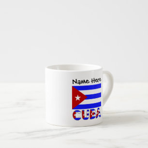 Taza De Espresso Cuba Bandera Cubana Azul Claro Personalizado