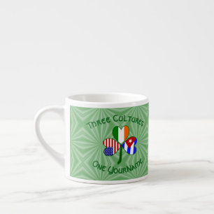 Taza De Espresso Cuba Irlanda EE. UU. Bandera de trébol personaliza