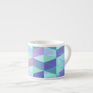Taza De Espresso Cubos en triángulos patrón geométrico