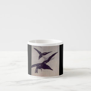 Taza De Espresso Cuervos que vuelan en nieve