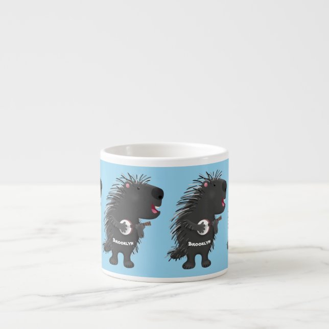 Taza De Espresso Cuidada y divertida jugada del personalizado del b (Frente)