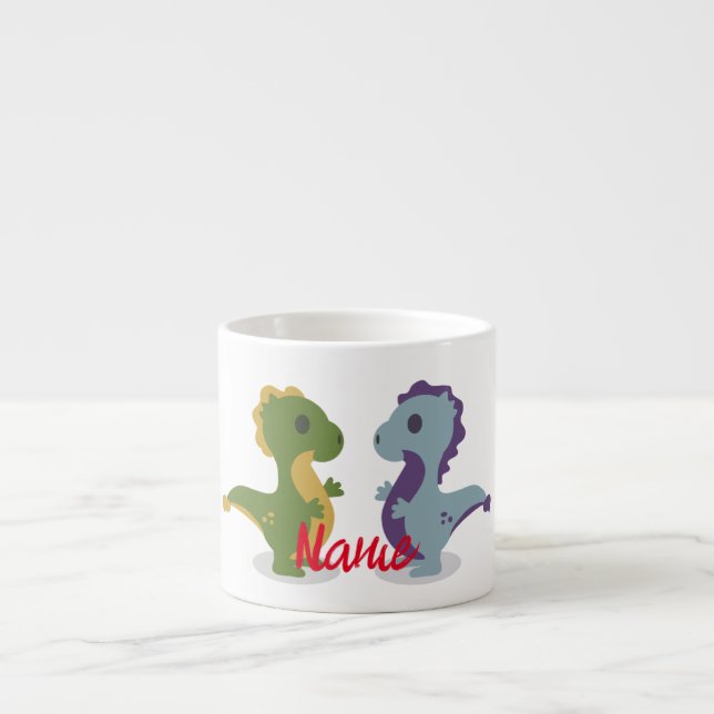 Taza De Espresso Cuidado par de dinosaurios Thunder_Cove (Frente)