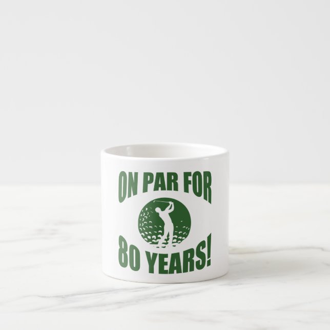 Taza De Espresso Cumpleaños 80 de Golfer (Frente)