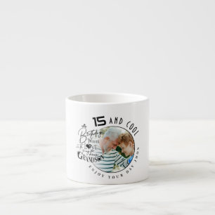 Taza De Espresso Cumpleaños de Nieto Minimalista Moderno