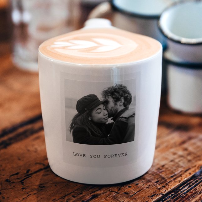 Taza De Espresso Custom Black & White Photo Mug – Love You Forever (Subido por el creador)