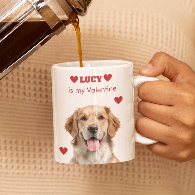 Taza De Espresso Custom Dog Photo Valentine’s Day Espresso Mug (Subido por el creador)