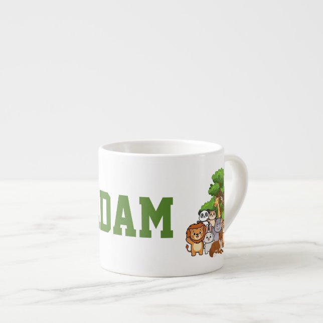 Taza De Espresso Custom Name Adam Safari Animals Espresso Mug (Derecha)