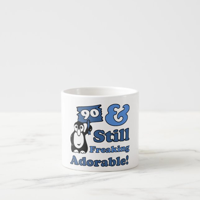 Taza De Espresso Cute 90º Cumpleaños Para Las Mujeres (Frente)