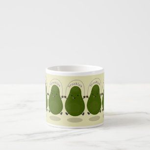 Taza De Espresso Cute aguacate salto cuerda personalizado ilustraci