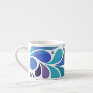 Taza De Espresso Cute Artsy Aqua Blue, Morado acuarela Decorativo