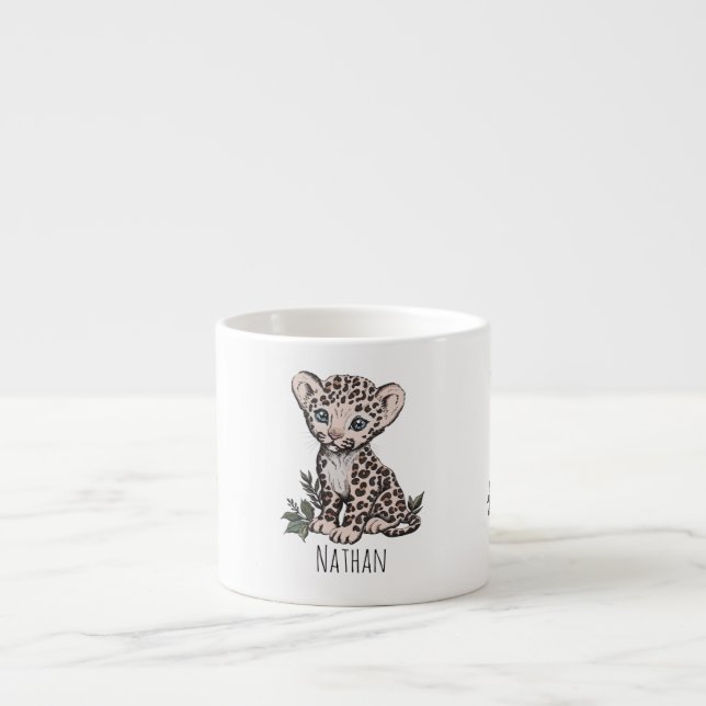Taza De Espresso Cute Baby Leopard Boy Kids Mug (Frente)