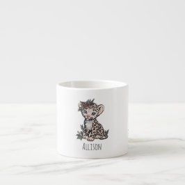 Taza De Espresso Cute Baby Leopard Girl Kids Mug